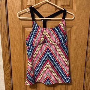 Colorful Geometric Women's Swim Top